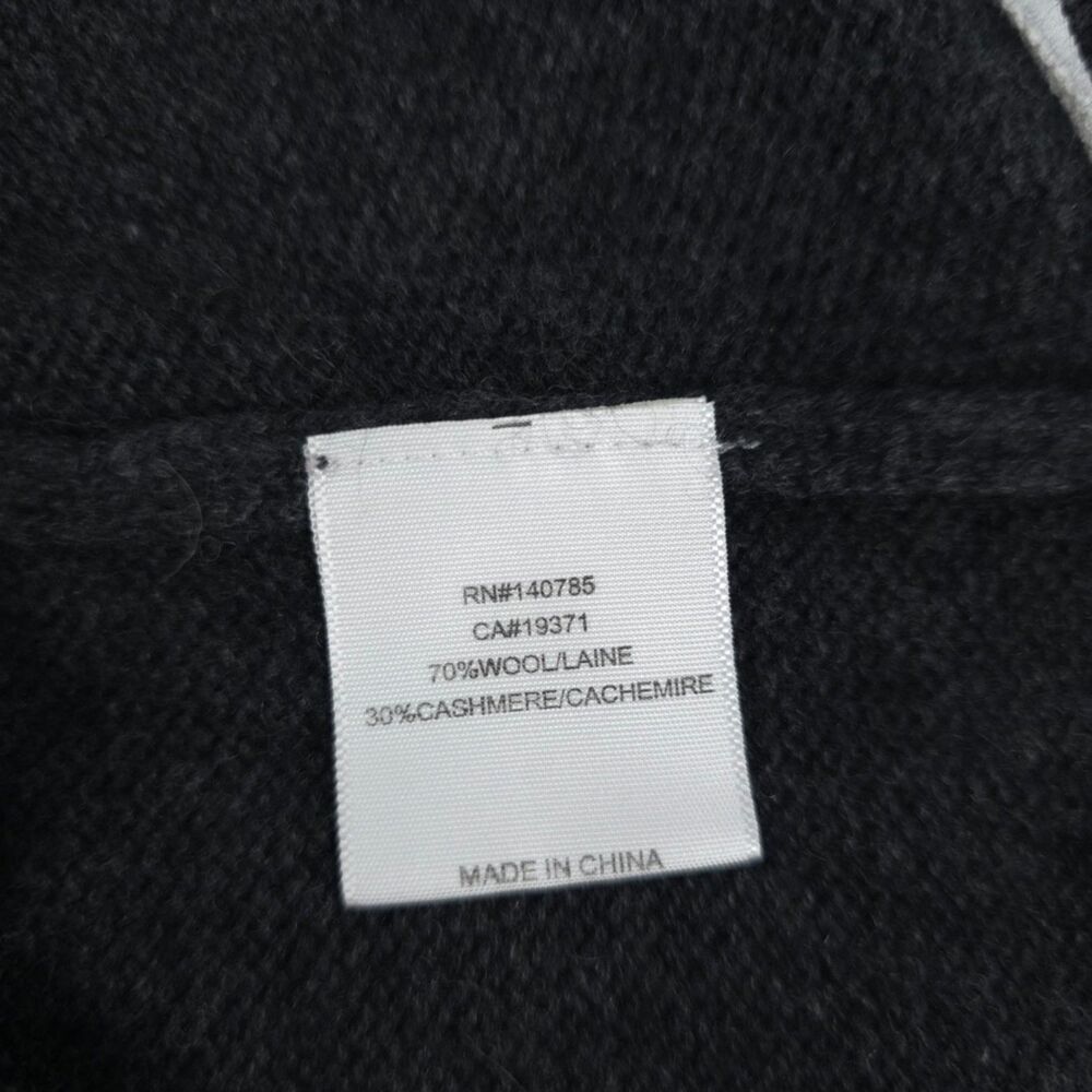 BROCHU WALKER Looker Layered V-Neck Cashmere Wool Sweater Gray Preppy Old Money - Picture 11 of 12
